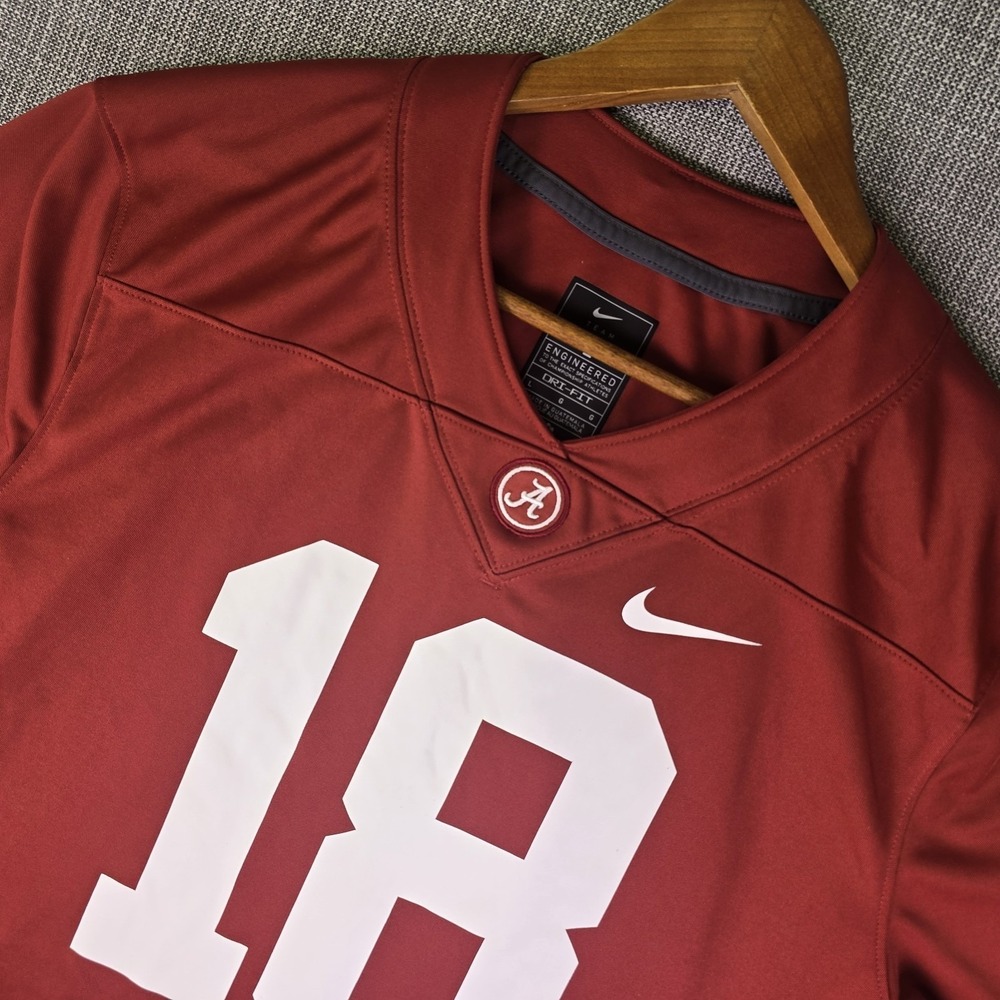 Alabama Crimson Tide x Nike Mens L Jersey Number 18 Crimson Football Game Day